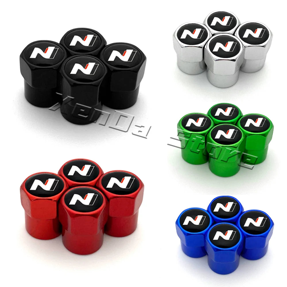 Car N Line Wheel Tire Stem Air Valve Caps Covers For Hyundai i10 i20 i30 NLine Sonata Tucson Azera Elantra Veloster Kona Santa