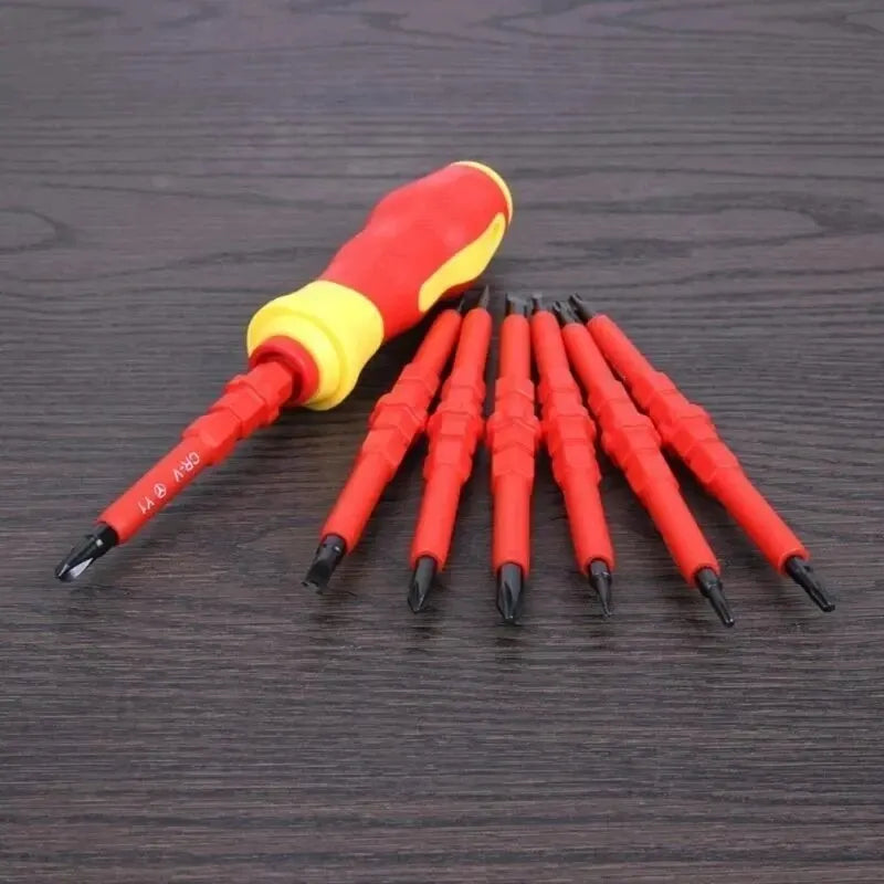 1PC/15PCS 380V/13PCS 1000V Changeable Insulated Screwdriver Set And Magnetic Slotted Bits Repair Tool Electrician Tools