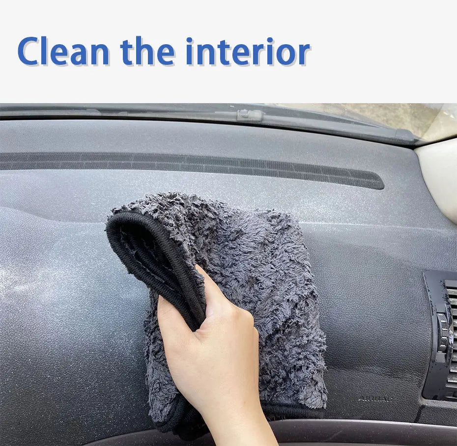 SEAMETAL 1200GSM Car Wash Microfiber Towel 40x40cm Car Detailing Drying Auto Washing Cloth Micro Fiber Rags for Car Accessories