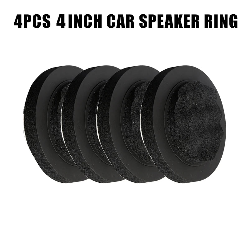 4PCS 4/5/6.5 Inch Car Speaker Sound Insulation Ring Cotton Bass Door Trim Soundproof Auto Interior Accessories Foam Universal