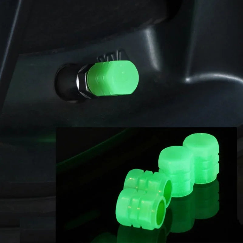 1-20PCS Luminous Car Tire Valve Cap Fluorescent Night Glowing Decor Motorcycle Bike Wheel Nozzle Dustproof Tyre Valve Stem Caps