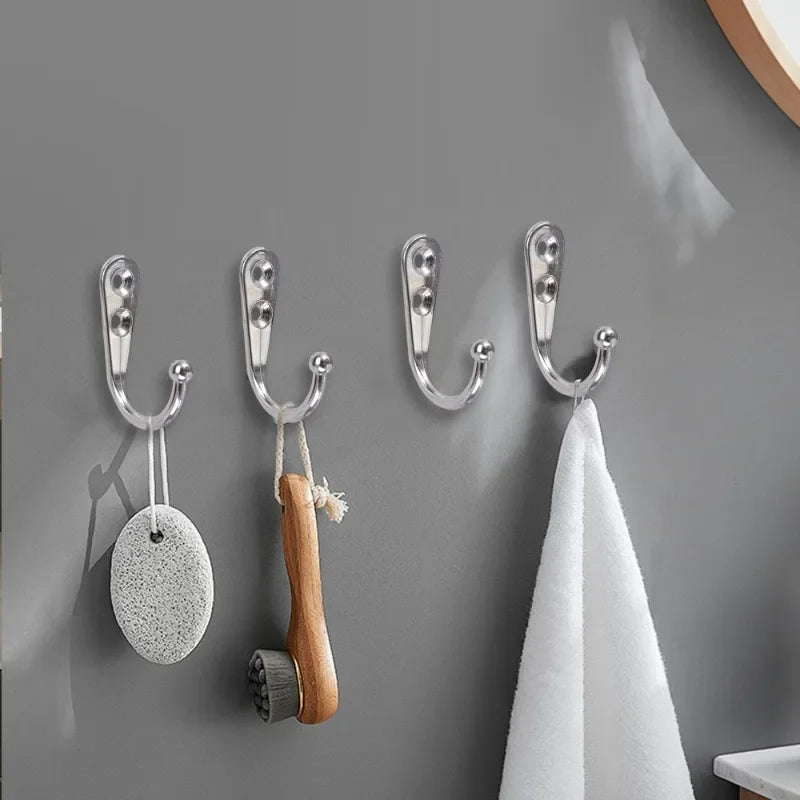 30/1set Alloy Hooks with Screws Wall Mounted Hanging Hangers for Coat Towel Bags Caps Hook Kitchen Bathroom Storage Rack Holders