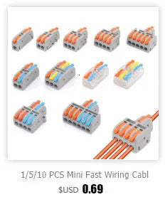 1/5/10 PCS 1 in Multiple Out Fast Electrical Connectors Universal Compact Splitter Wiring Cable Connector Push-in Terminal Block