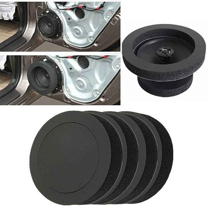 4PCS 4/5/6.5 Inch Car Speaker Sound Insulation Ring Cotton Bass Door Trim Soundproof Auto Interior Accessories Foam Universal