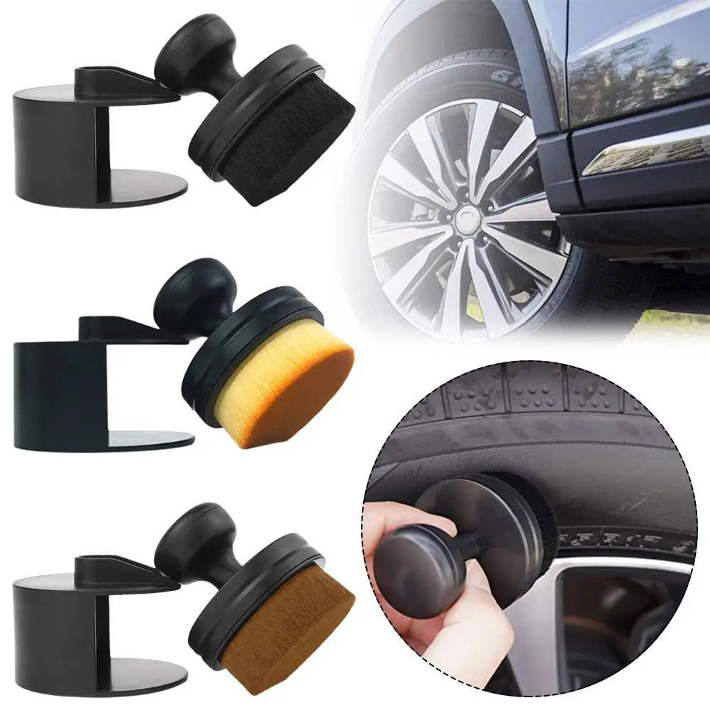 Auto Detail Brush Portable Car Cleaning Auto Detailing High Density Brush for Car Tire Dust Removal Shine Polish Wax Care Tools