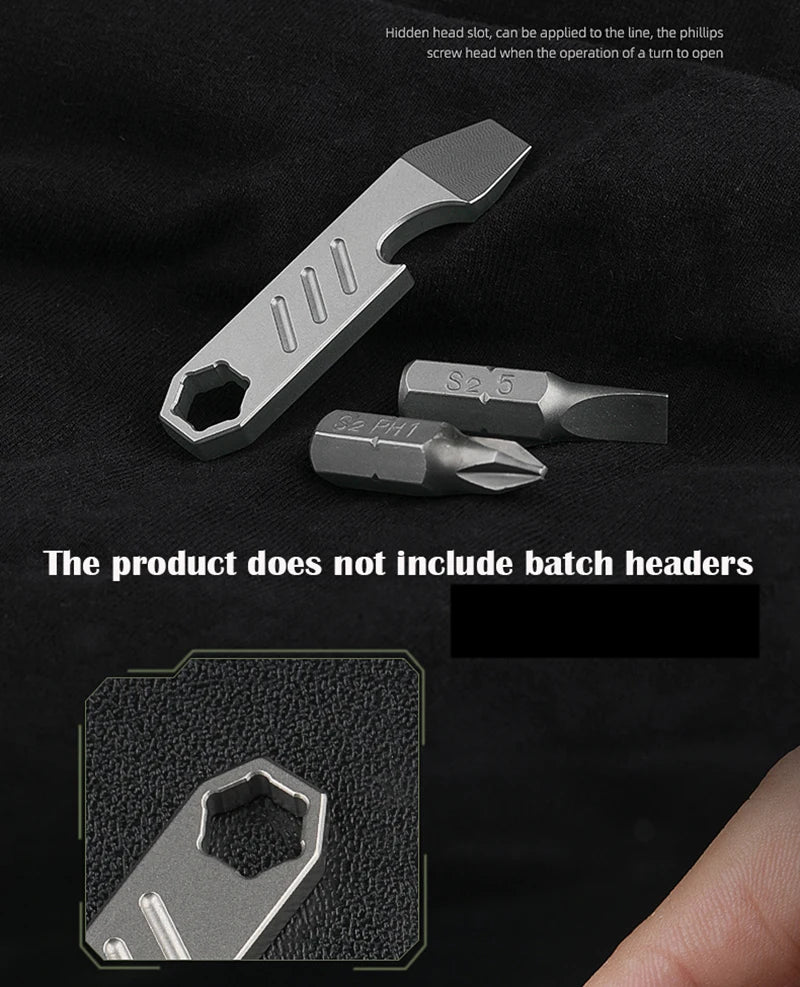 TC4 Titanium Alloy Crowbar Bottle Opener Hexagon Wrench EDC Outdoor Survival Self Defense Tools Multifunction Camping Gear Gift