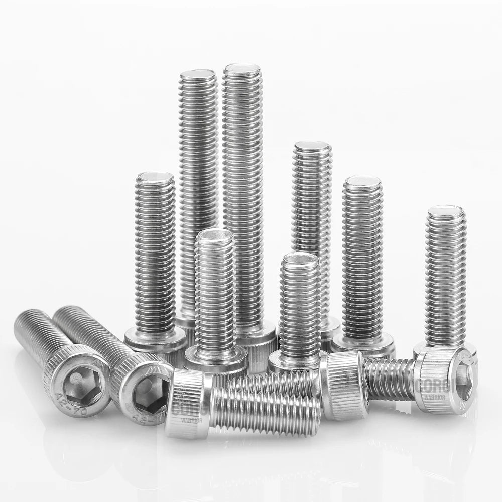 M2 M2.5 M3 M4 M5 M6 Hex Socket Head Cap Set Allen Screw Kit 126-1080P DIN912 304 Stainless Steel Screw Nut Bolt Assortment Set