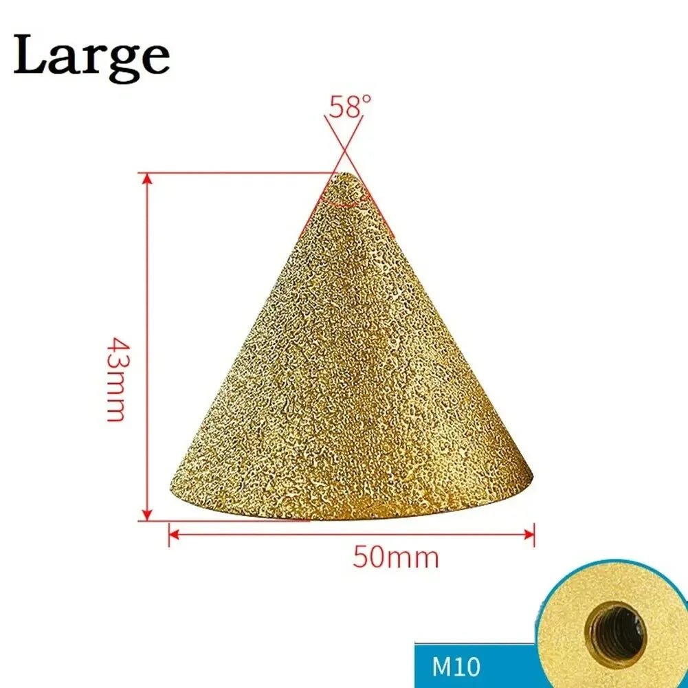 1PC Diamant Bohrer Schleifen Räder Anfasen M10 Gewinde Polieren Keramik Fliesen Utility 38/50mm Konische Gravur Schneiden 