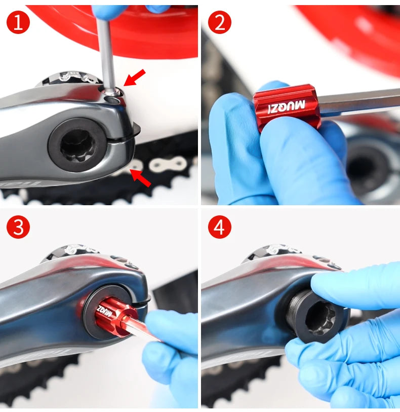 MUQZI Clé de retrait de capuchon anti-poussière de bras de manivelle VTT vélo de route outil d'installation de retrait de vis de boulon de pédalier creux outils de réparation de vélo 
