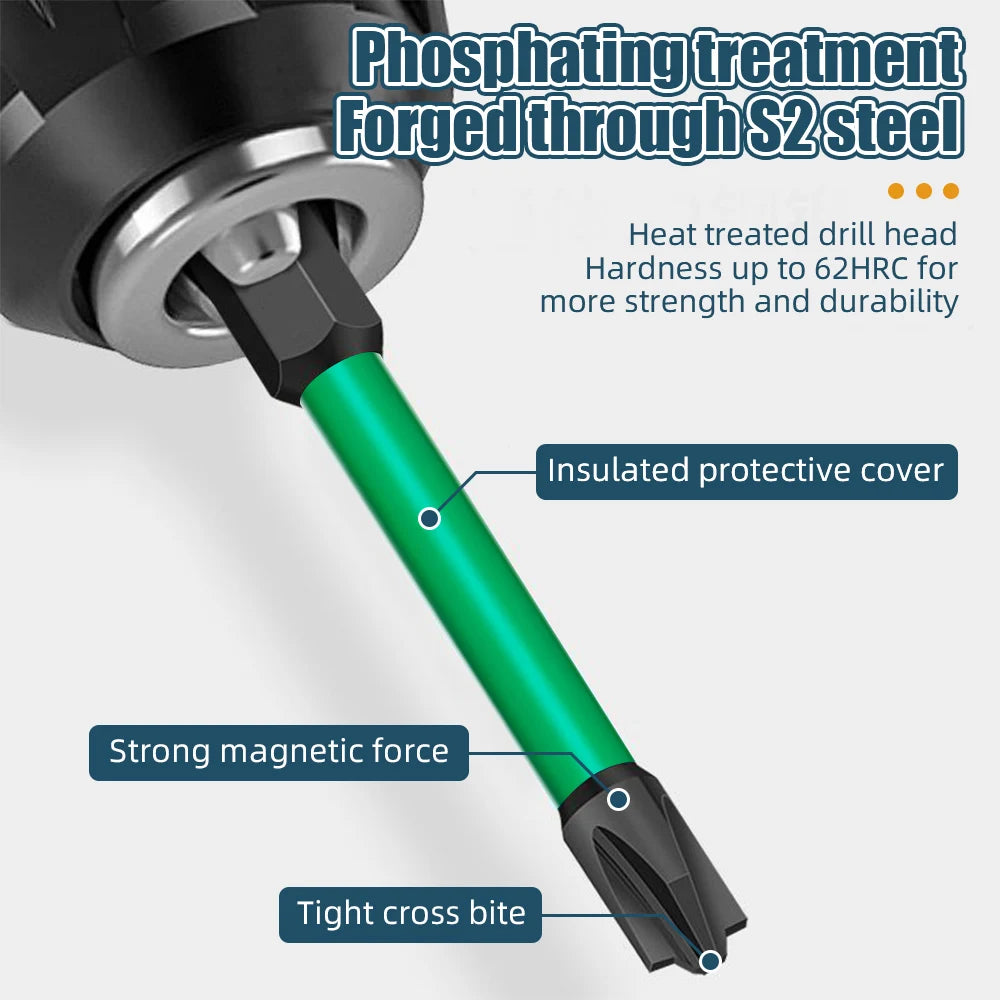 Lot de 2/3 tournevis cruciformes magnétiques spéciaux pour électricien FPH2 pour interrupteur à douille, outil électrique pour électricien 65/110/150 mm 