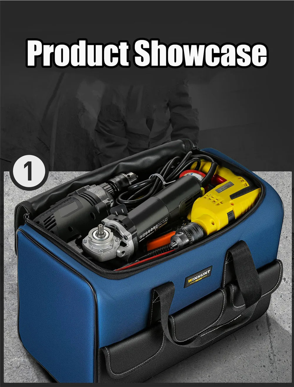 New Tool Bag With 30% More Capacity Waterproof Multi Pockets Tool Organizer Tool Pouch for Electrician Tools