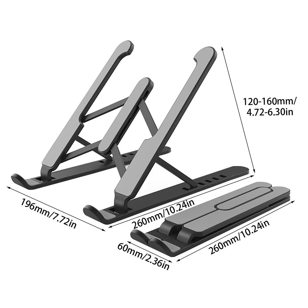 Faltbarer Laptopständer, tragbarer Notebook-Stützsockelhalter, verstellbare Riser-Kühlhalterung für Laptop- und Tablet-Zubehör 