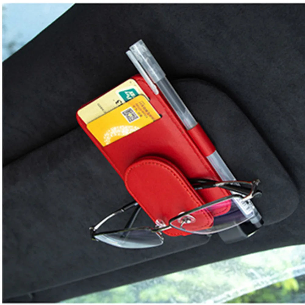 Creative Car Interior Leather Car Glasses Clip Multifunctional Sunshade Storage Clip Sunglasses Clip