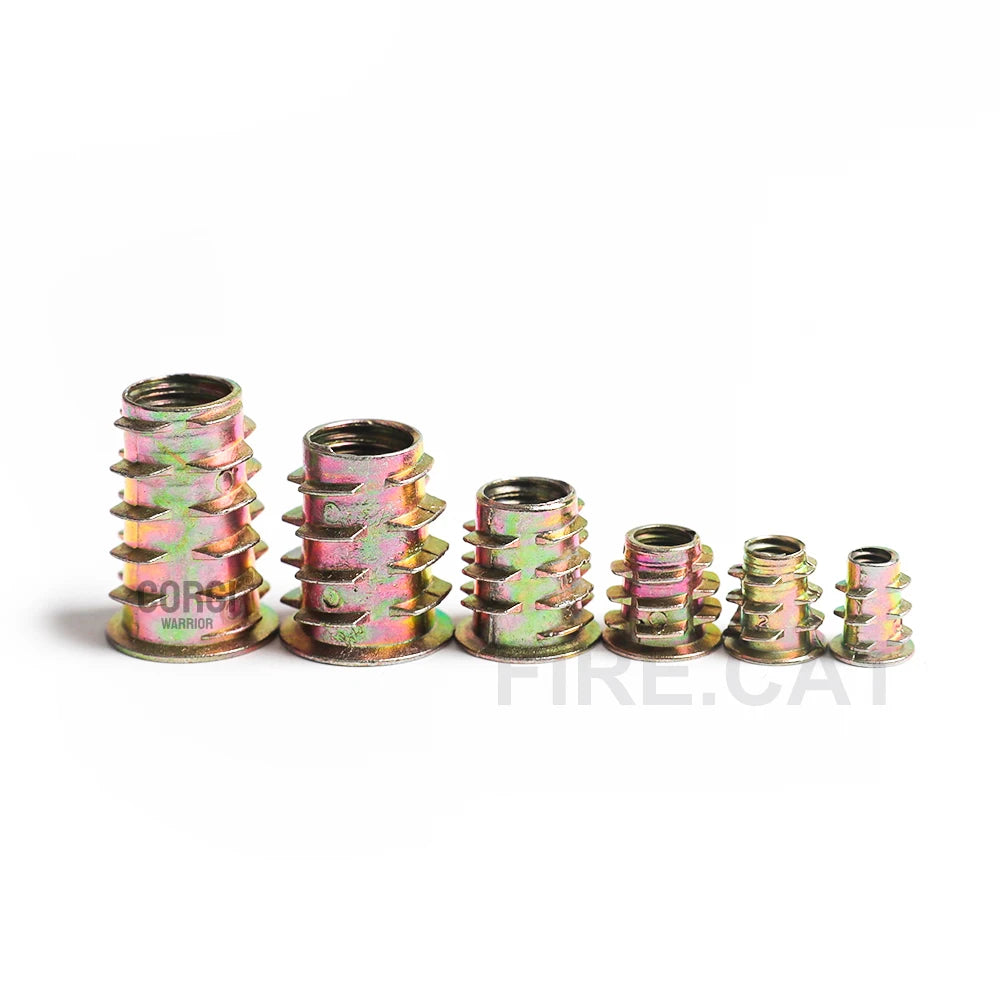 M4 M5 M6 M8 M10 Zinc Alloy Hex Socket Threaded Wood Insert Nuts Assortment Kit All Sizes Metric Furniture Bolt Screw Connector