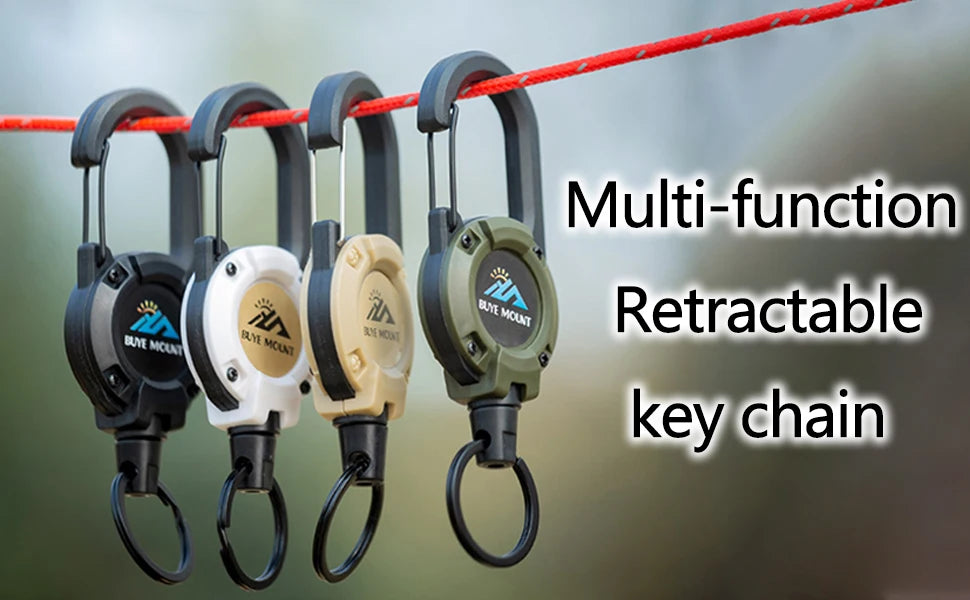 Retractable Keychain, Heavy Duty Carabiner Badge Holder,Retractable Badge Holder Tactical ID Badge Reel Key Ring Outdoor