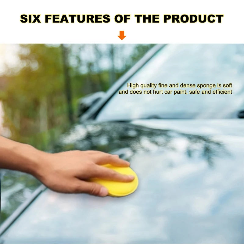 SEAMETAL 12pcs Car Round Waxing Polish Sponges High Density Foam Applicator Pads Polishing Sponges for Car Detailing Tools