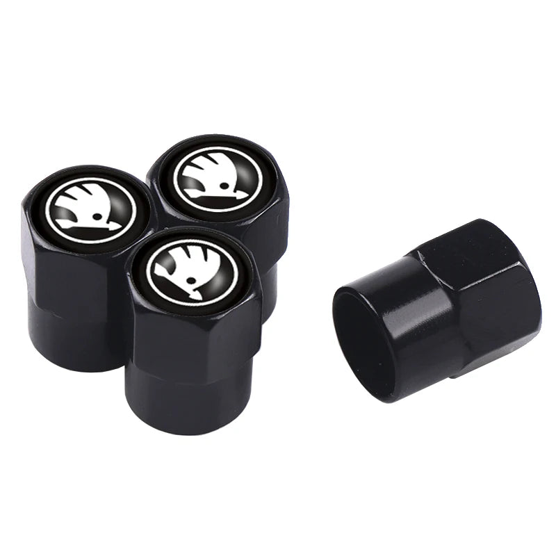 4pcs Metal Car Wheel Tire Valve Caps Stem Case Covers Accessories For Skoda S Kodiaq Octavia 2 3 Yeti Karoq Rapid Fabia VII A5