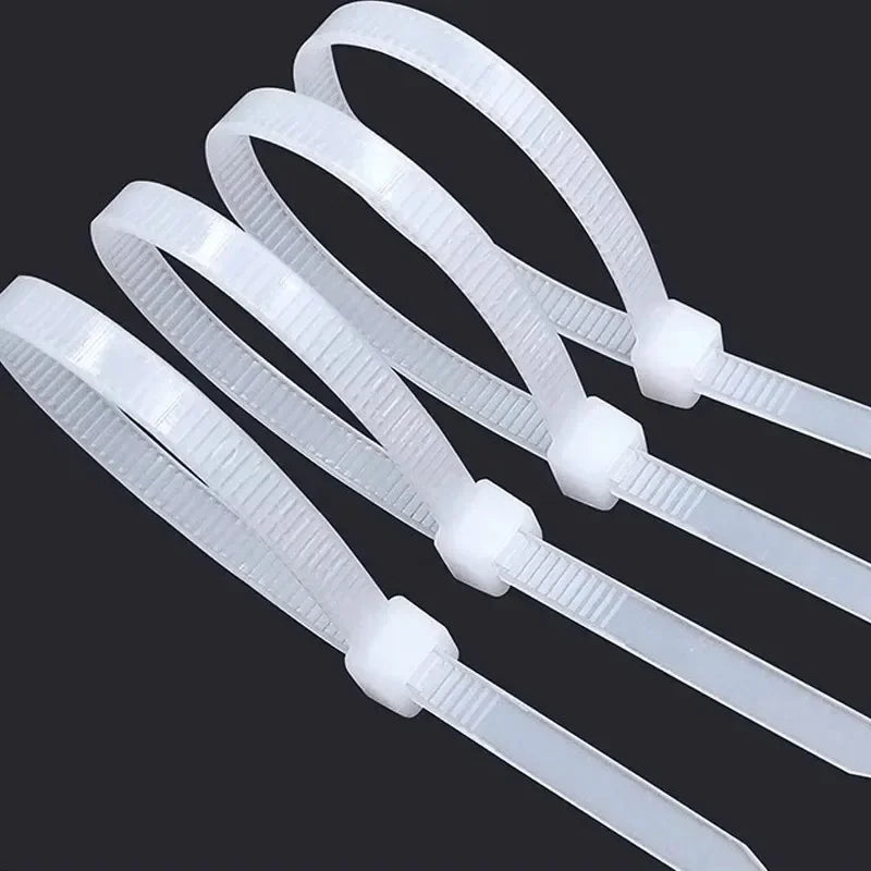 1000/100Pcs Nylon Cable Ties Self-locking Cord Ties Straps Adjustable Cables Fastening Loop Home Office Wire Zip Ties Wholesale