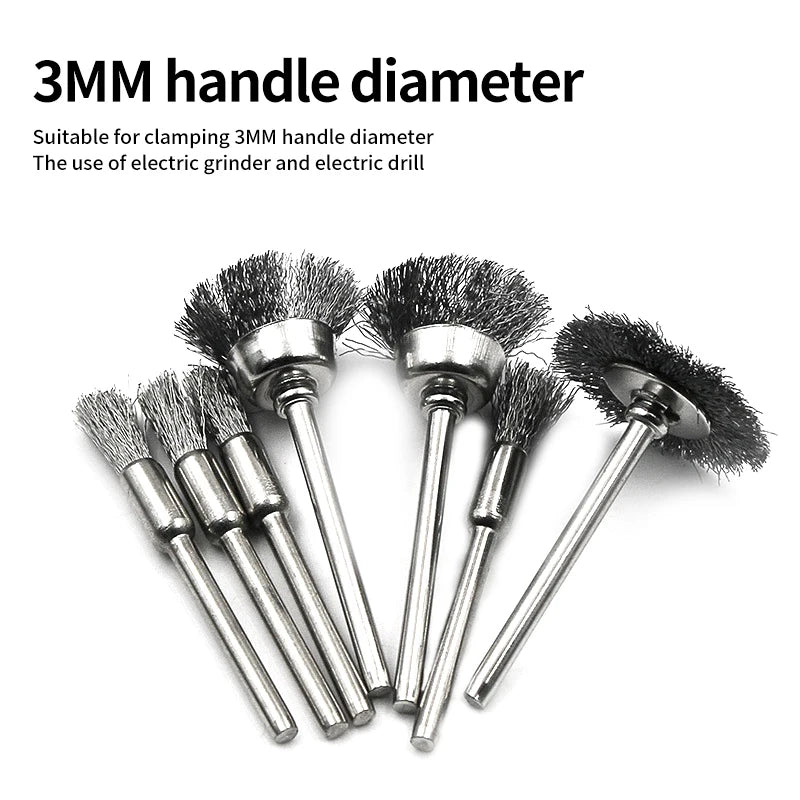 45pcs 60PCs Mini Steel Wire Brushes Rotary Tool for Dremel Drill Polishing Grinding Wheel Small Brush Accessories