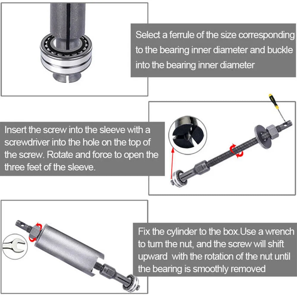 Bike Bearing Disassembly Tool Bearing Puller Remove Set Motorcycle Bearing Pulling Extractor Tool Kit Cycling Repair Accessories