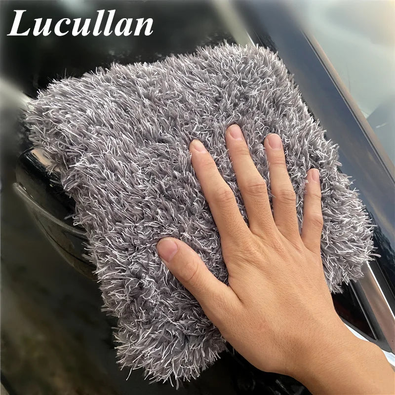 LL Microfiber 9" Car Wash Pad - Clean Sponge Wrapped in Soft,Plush Fiber Cloth Safe Washing with Car Soap Bucket Foam Gun