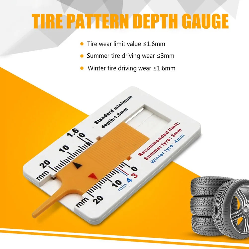 Tyre Tread Depth Depthometer Car Wheel Tread Depthometer Tread Ruler Wheel Measure Tool Plastic Measure Tool