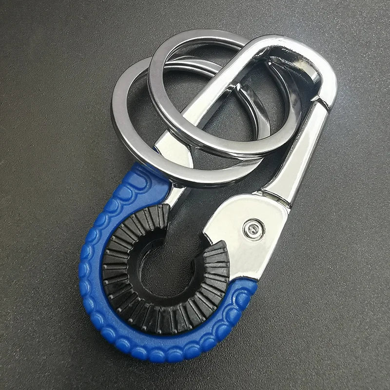 Herren Schlüsselanhänger Haken Edelstahl Schnalle Outdoor Karabiner Kletterwerkzeug Doppelring Auto Angeln Schlüsselanhänger Autozubehör 