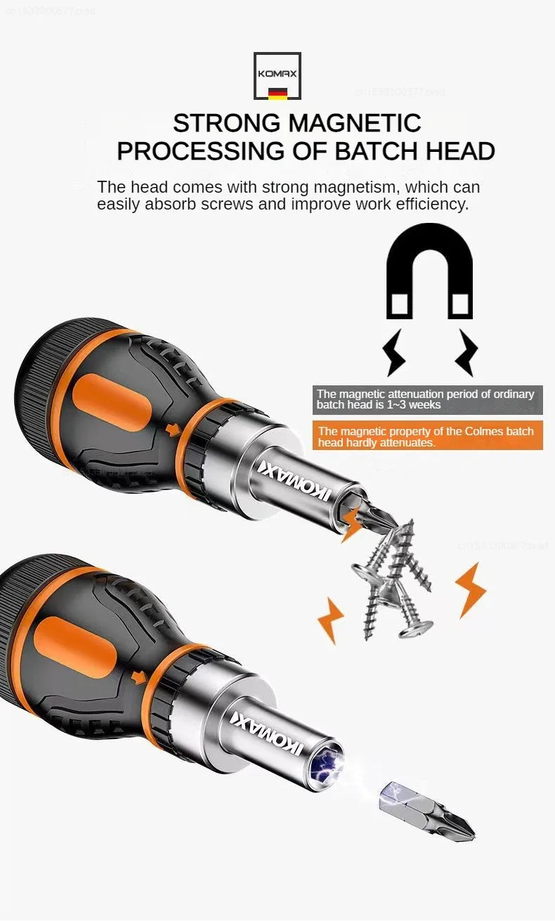 Xiaomi Ensemble de tournevis à cliquet réglable 9 en 1 Outils de tournevis à écrou magnétique Tournevis à main multifonctionnel pour réparation électronique 