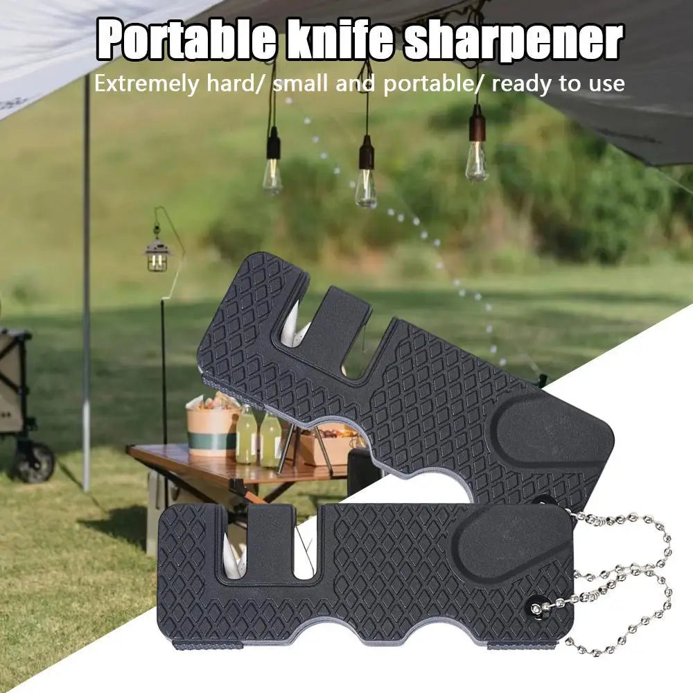 Mini Portable Outdoors Knife Sharpener Scissor Sharpen Gears Fish Hook Carbide Knife Whetstone Camping Tools Kitchen Accessories