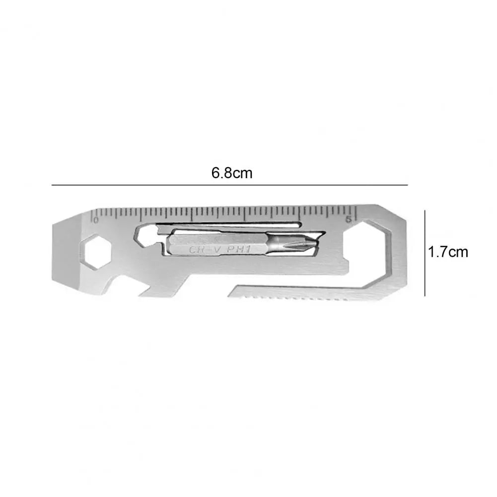 Useful Multitool Card Stainless Steel Outdoor Tool Card Mini 7 in 1 Tool Combination Multitool Card  Hexagon Wrench