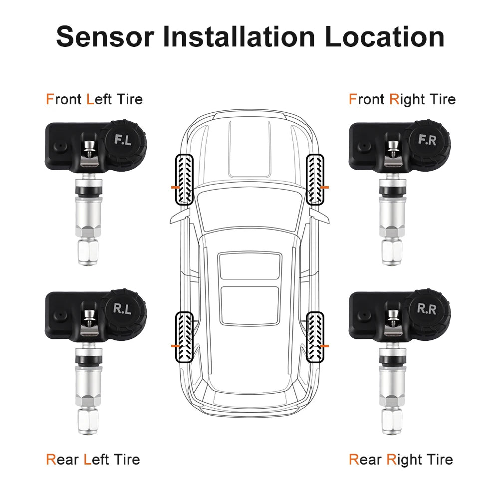 Solar TPMS Sensor Auto Reifendruck Überwachung System Reifen Druck Externe Sensoren für 4 Rad TMPS 