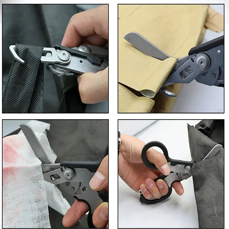 Multifunction Scissors First Aid Expert Tactical Folding Scissors Outdoor Survival Tool Combination Gadget