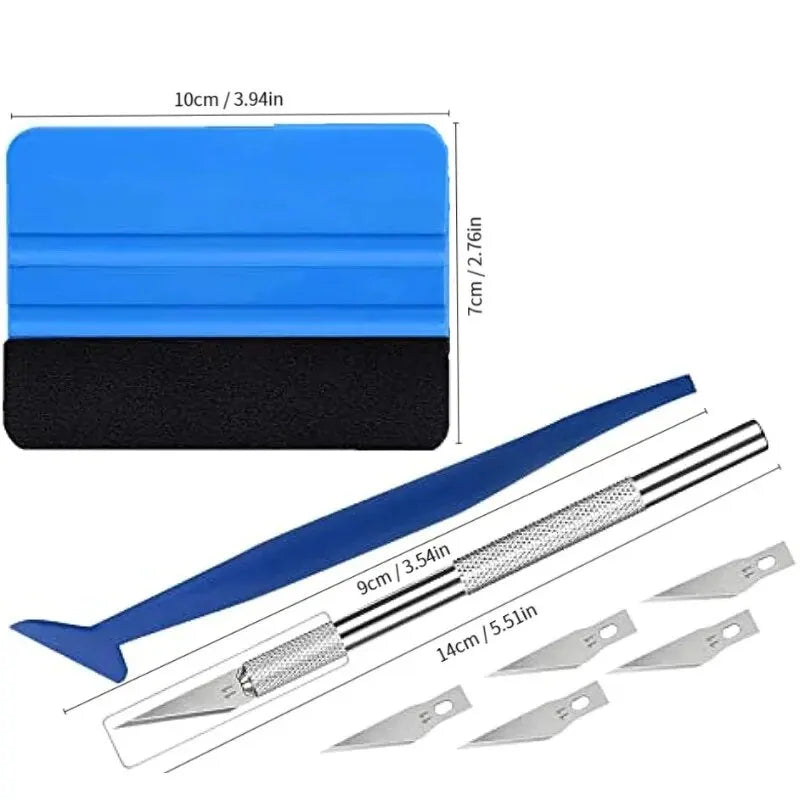 10pcs/set Car Wrapping Tools Kit Vinyl Scraper Cutter Film Squeegee Vinyl Spatulas Plastic Wrap Tools Window Tinting Tools