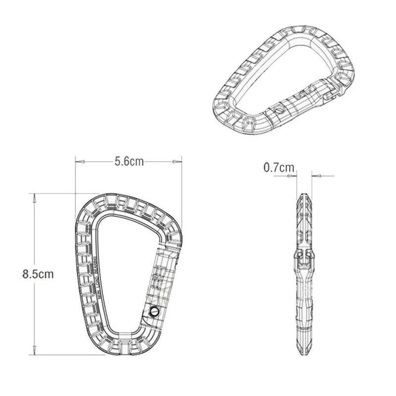 6x Mousqueton tactique Carabina Karabiner Clip Plastique Cadet Randonnée Camping 