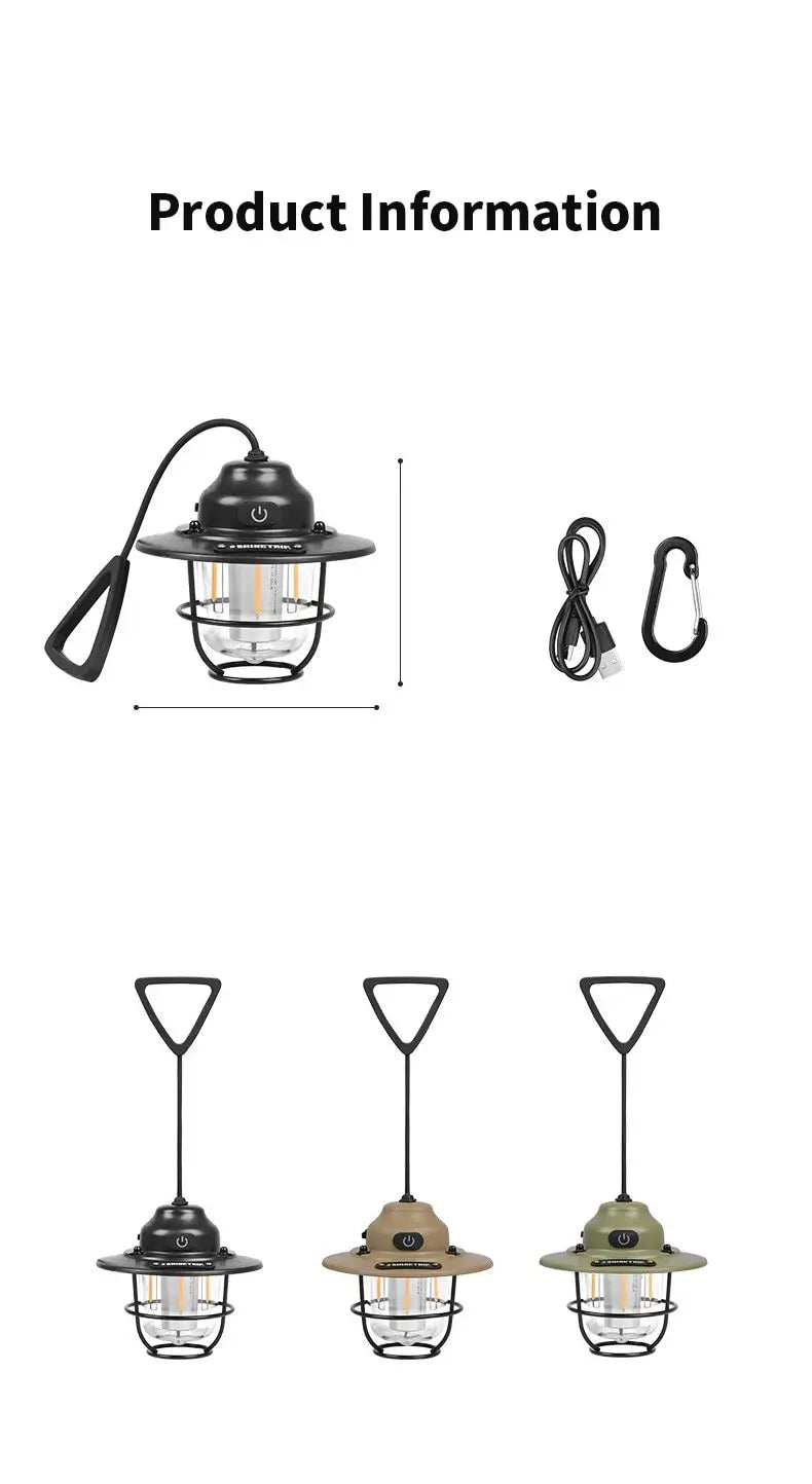 ShineTrip New Outdoor Vintage Pendant Light Ultra Long Life Camping Ambient Light Portable Rechargeable Tent Lights