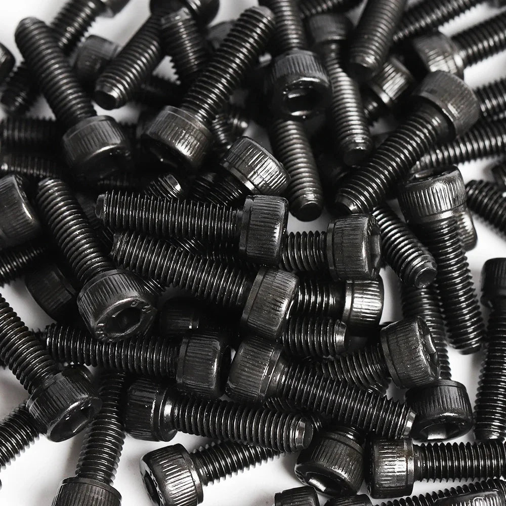 1140 Black Steel Socket Head Hex Round Cap Screws Set M2 M3 M4 M5 M6 Grade 12.9 DIN912 Allen Bolts Nuts Assortment Kit Tool Box