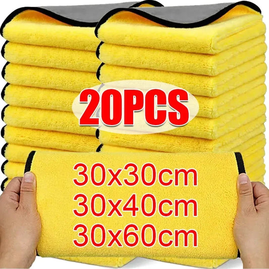 Chiffons en microfibre double face pour voiture en gros Serviettes de nettoyage de séchage de lavage super absorbantes Serviettes de nettoyage pour détails automobiles Chiffons Outil de nettoyage 