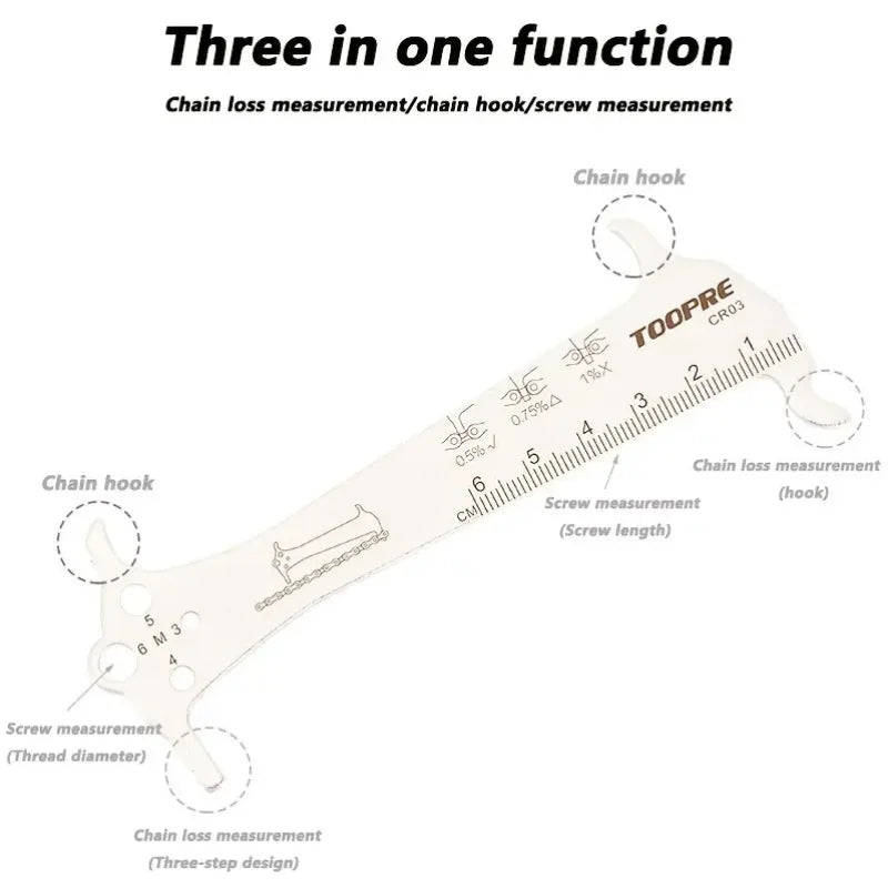 Outil de réparation de règle d'indicateur d'usure de chaîne de vélo en acier inoxydable jauge de chaîne de vélo de route de montagne vérificateur de mesure diamètre de vis 