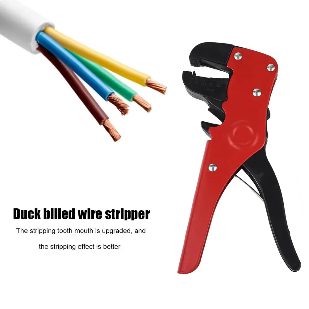 ZEXEF Plastic Steel Portable Multifunctional Duckbill Wire Stripper Reset Spring Cable Curler Cutter Utility Tool