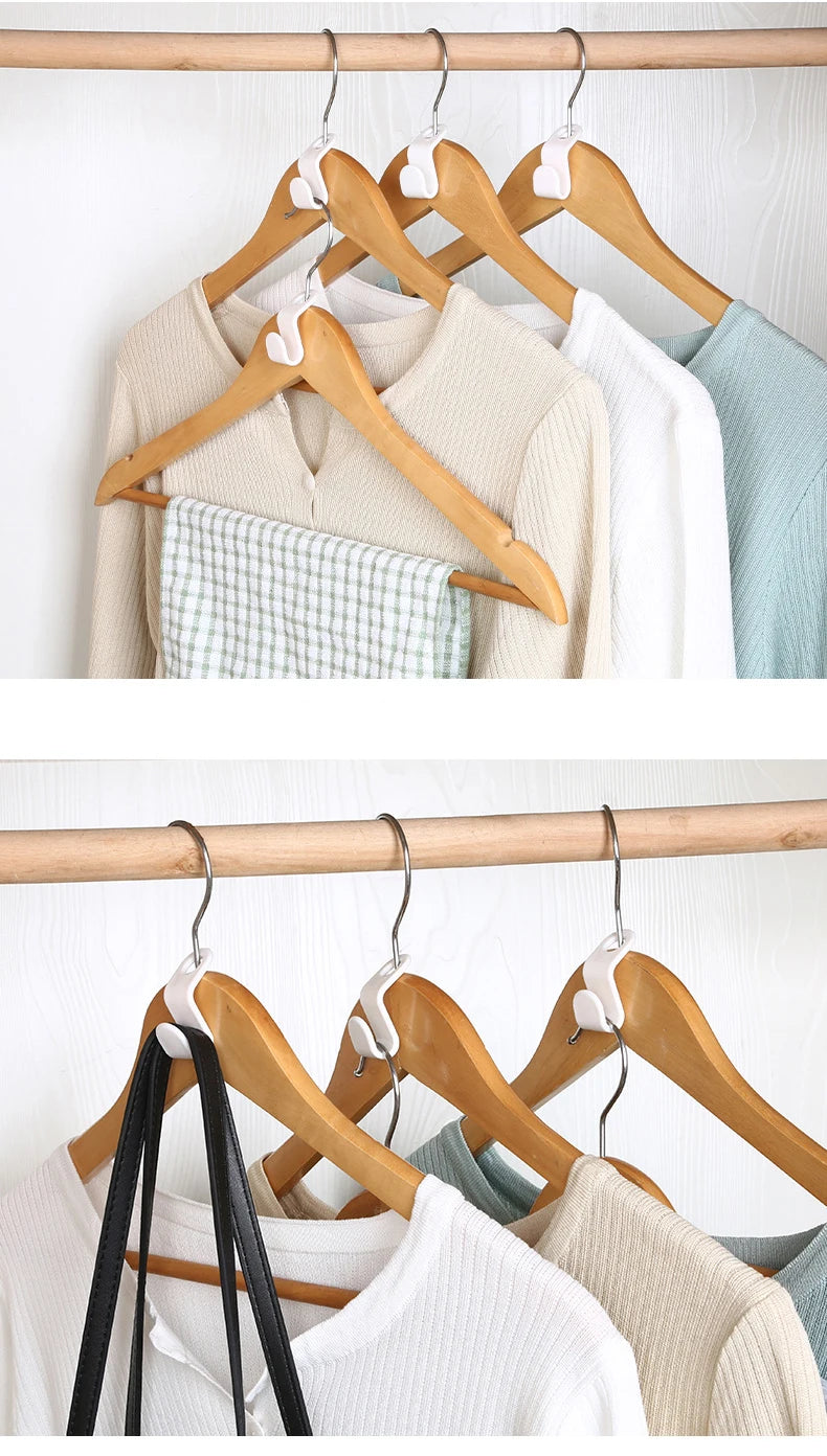 Multi-function Wardrobe Space-saving Hanger Hook Coat Hook Plastic Closet Stack Hanger Rack Bedroom Storage Wardrobe Organizer