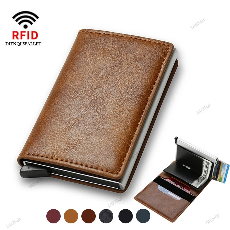 Anti-Diebstahl-RFID-Kreditkartenhalter, intelligente minimalistische Brieftasche, Männer und Frauen, schlanker Karteninhaber, Bank, Bargeld, Kreditkartenetui, Geldbörse 