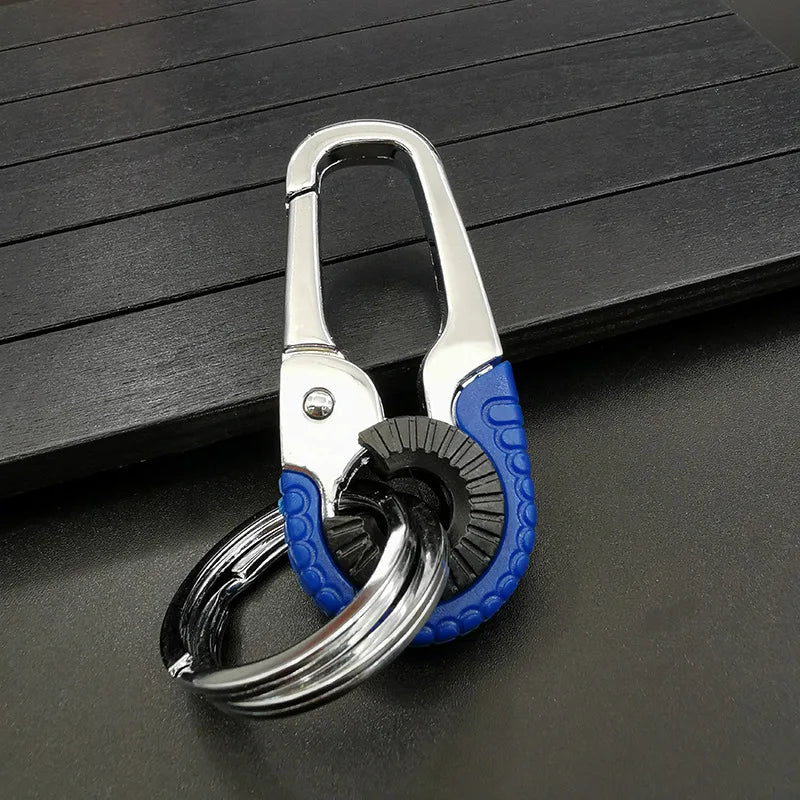 Herren Schlüsselanhänger Haken Edelstahl Schnalle Outdoor Karabiner Kletterwerkzeug Doppelring Auto Angeln Schlüsselanhänger Autozubehör 