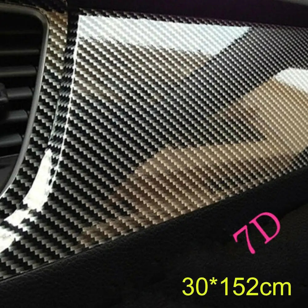 Car Stickers 7D Glossy Carbon Fiber Vinyl Film Intrior Wrap Stickers Film Stickers Decals Accessories