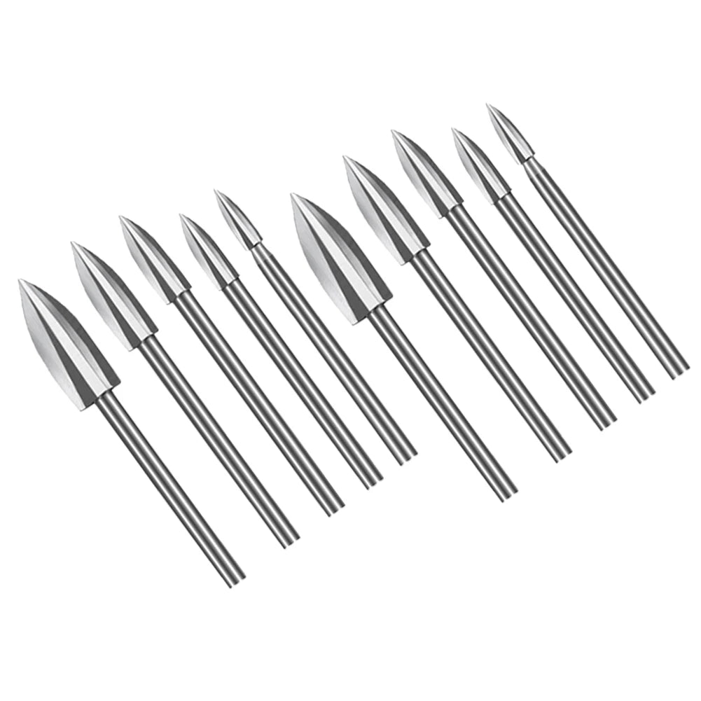 10Pcs Wood Carving Drill Bits Set For Dremel Rotary Tool Engraving Drill Accessories Milling Bit Grinding Woodworking Tool