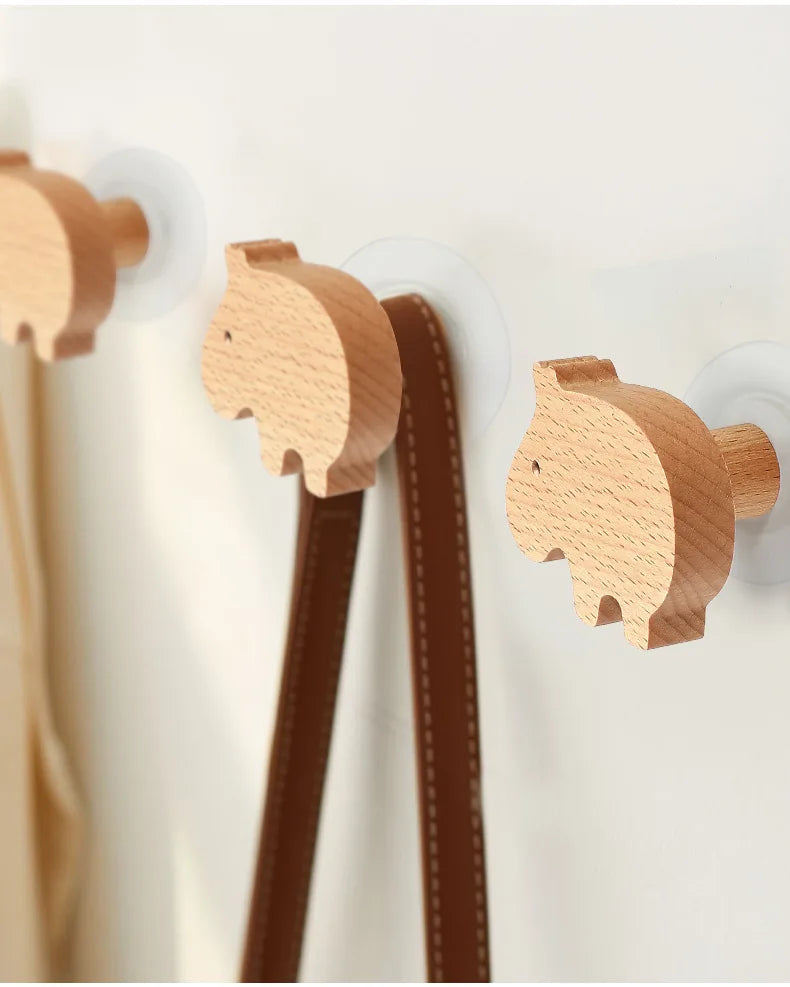 Wooden Animal Cabinet Handles Wood Cloud Hooks Furniture Handles for Cabinets and Drawers Door Knobs Kitchen Wardrobe Door Pulls