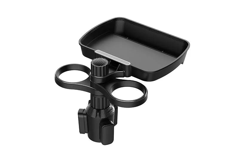 Dual Cup Holder Expander Adjustable for 360°Rotating Multifunctional Car Seat Cup Holder Snack Tray Drink Holder