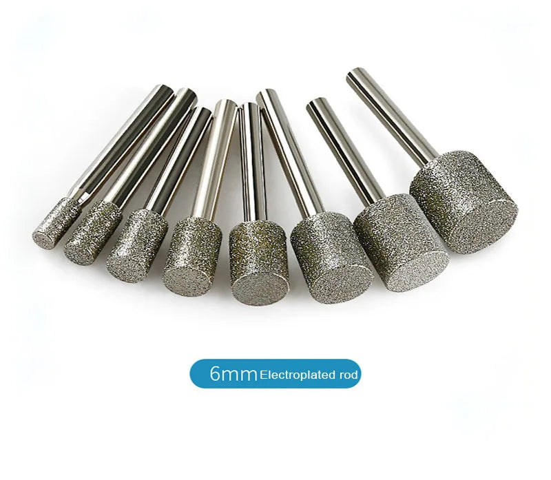 3mm-20mm Diamond Burr Grinding Diamond Burr Grinding 3/6mm Shank Grinding Head for for Dremel Rotary Stone Gemstone Carving