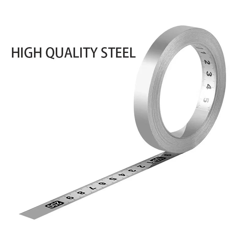 Self-Adhesive Measuring Tape Stainless Steel Workbench Ruler Adhesive Backed Tape Measure Metric Scale Rust-Proof Durable Ruler