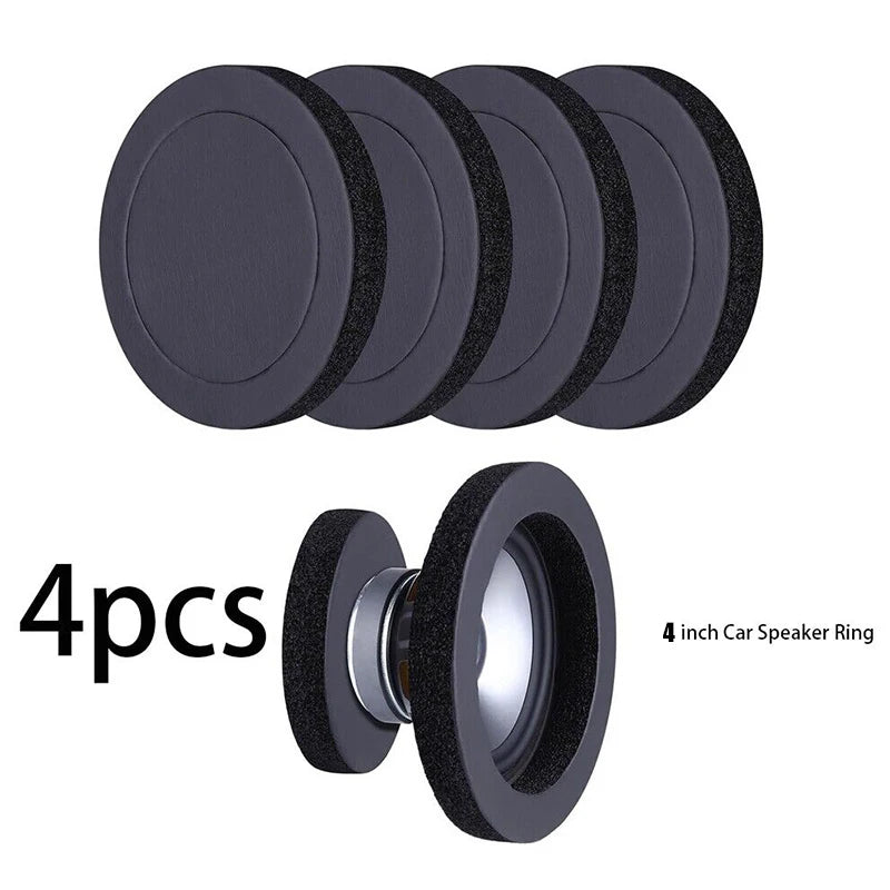 4PCS 4/5/6.5 Inch Car Speaker Sound Insulation Ring Cotton Bass Door Trim Soundproof Auto Interior Accessories Foam Universal