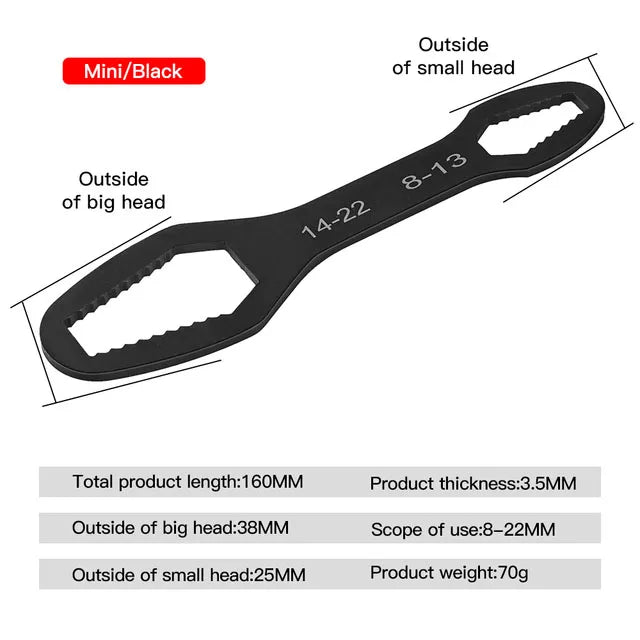 3-17mm8-22mm Universal Torx Wrench Adjustable Multifunction Wrench Board Double-head Multipurpose Torx Spanner Repair Hand Tools